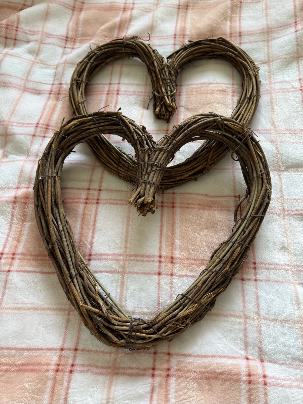 Brown Grapevine Heart Wreaths - Set of 2